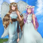 過去にぷらいべったーで公開した夢絵のサルベージ。Twitterのハッシュタグの方で「見てみたい絵」というのをやった所、「沙織さんと美鷺が姉妹で仲良くしている所」というお代を頂いたときに描いたもの。 美鷺と沙織さん